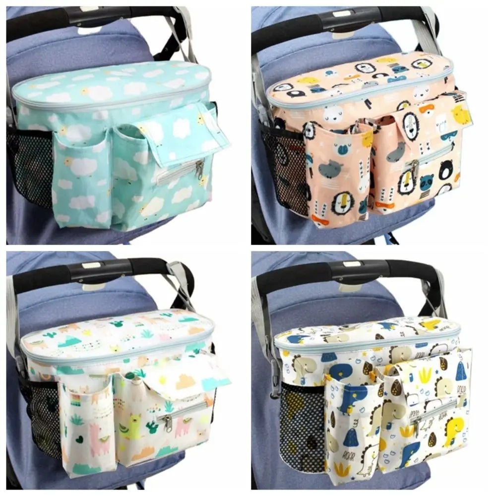 Oxford cloth Baby Stroller Bag Printed Pram Buggy Cartoon Stroller Organizer Large Capacity Multi-functional