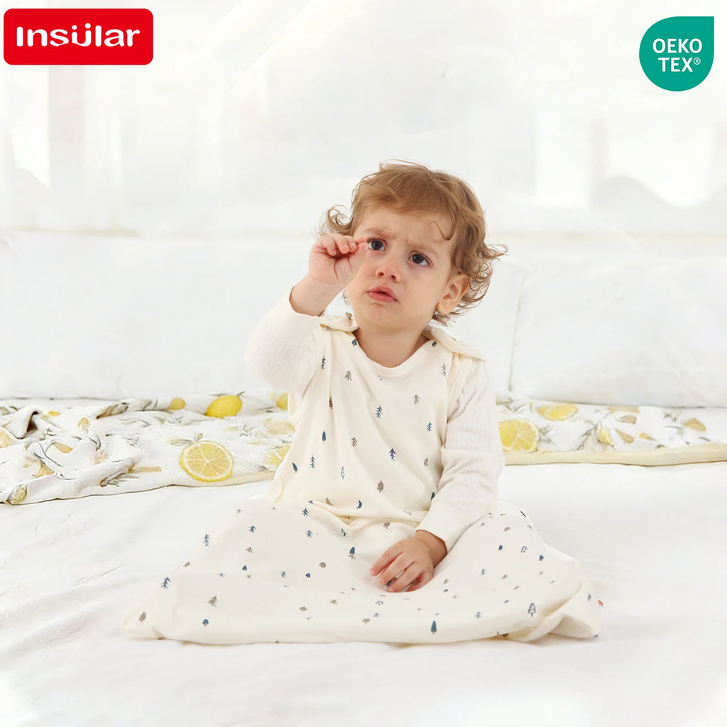 New Sleeveless 100% Cotton Vest Baby Sleeping Bag Thin Breathable Pajamas Anti-Kicking Cocoon for Newborn Envelope Sleep Sack