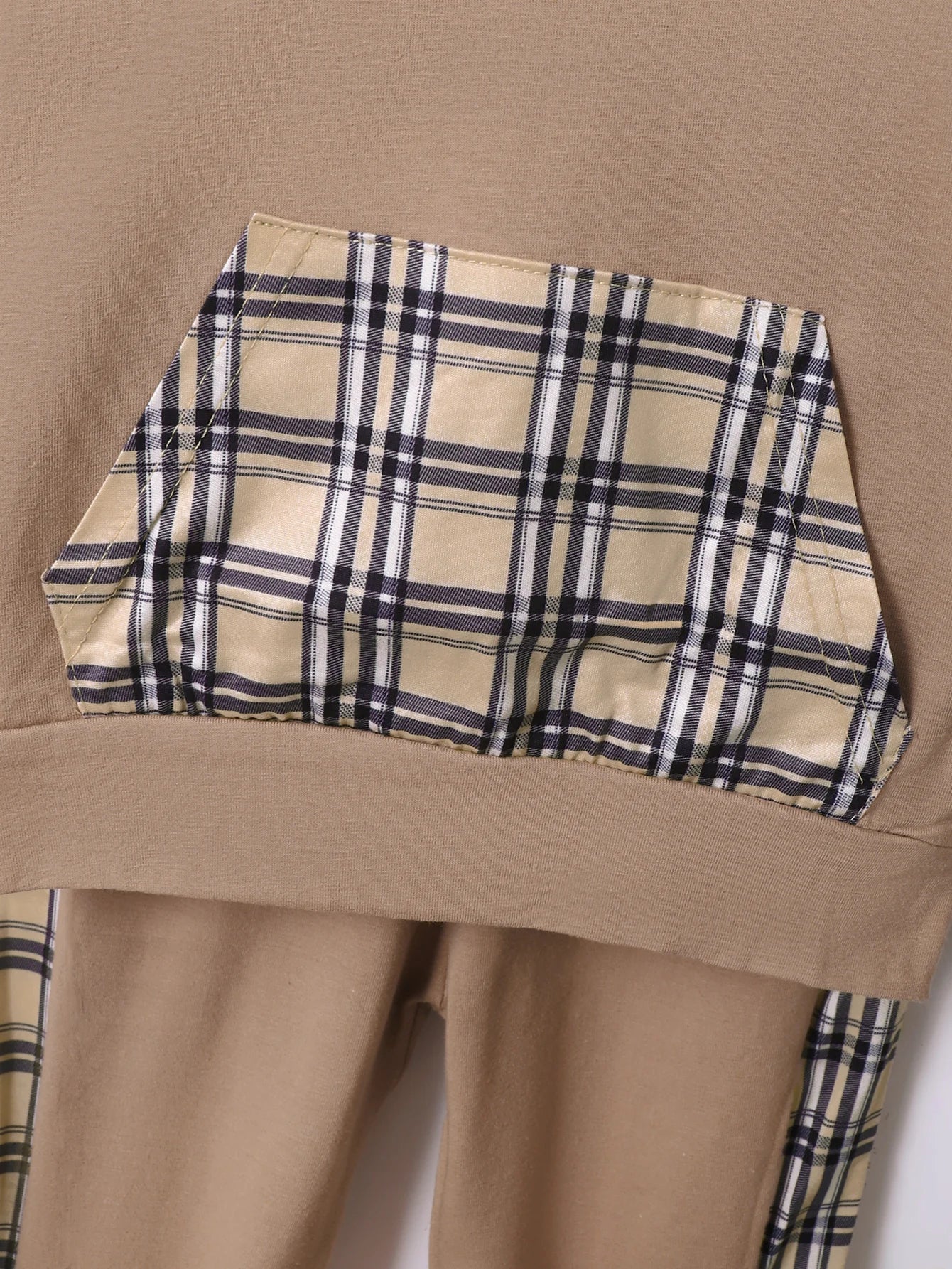 1-6 Year old Boys' Hoodie Set Checkered Pocket, Long sleeved Pants 2Pcs/Set Children's clothing boys' spring autumn sports suit