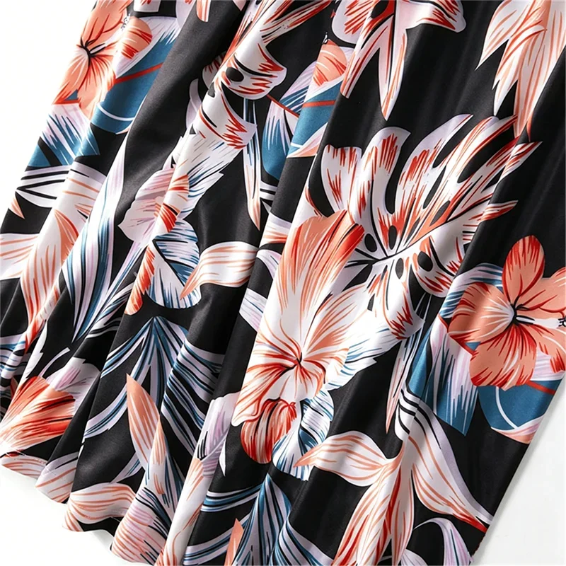 Vintage Mother Daughter Dress Vestidos Family Matching Outfits Children Dress Beach Casual Women Dresses Summer Girls Clothing