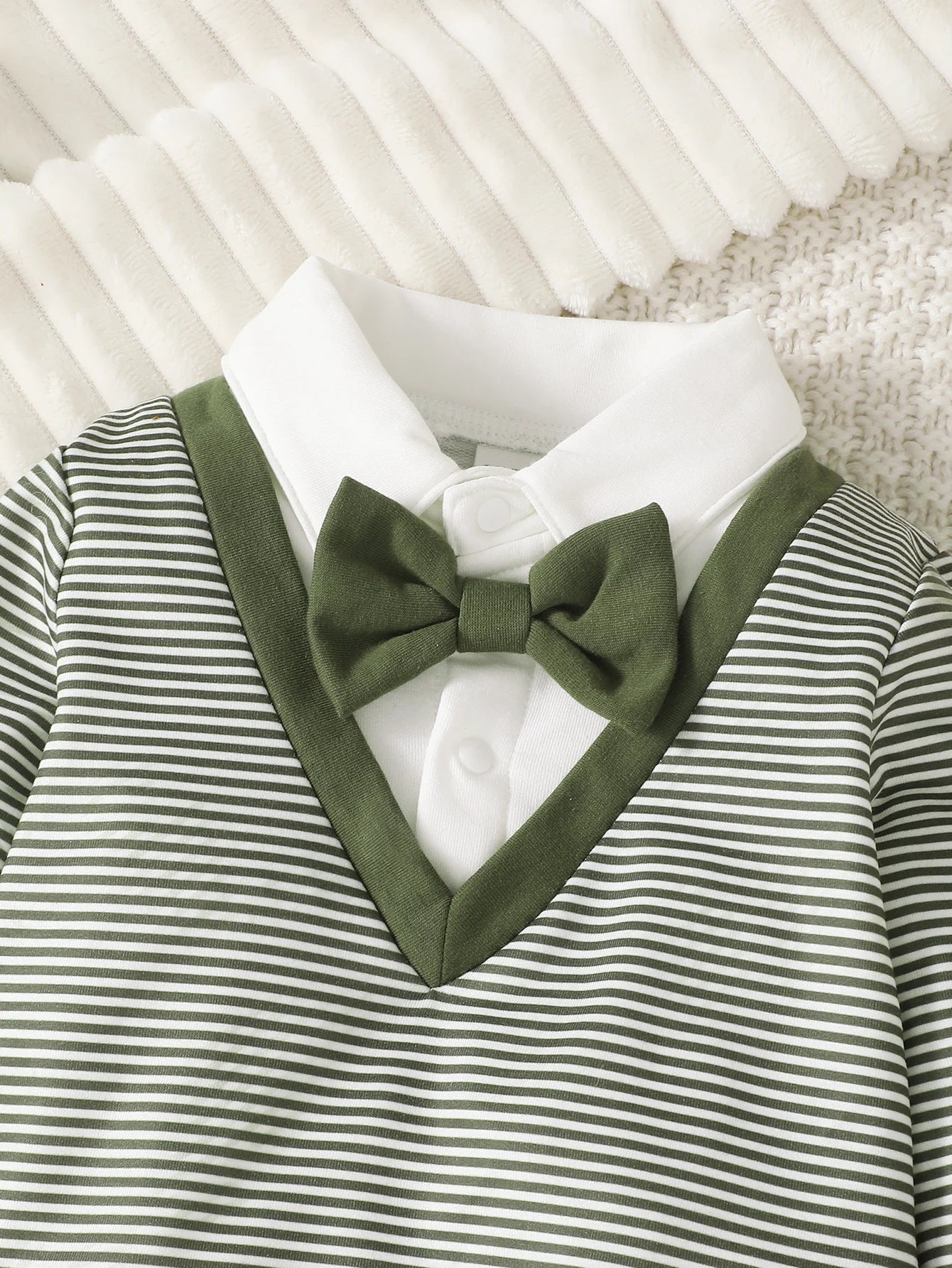 0-3 Years Baby Boy Set Bow Striped College Style Top+Pants 2Pcs/Set Toddler Baby Boy Spring and Autumn Set Baby clothing