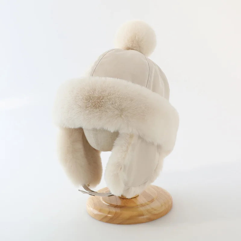Baby Hat Autumn Winter Windproof Warm Hat Children's Ear Protection Pullover Hat Boys Girls Thickened Plush Lei Feng Hat