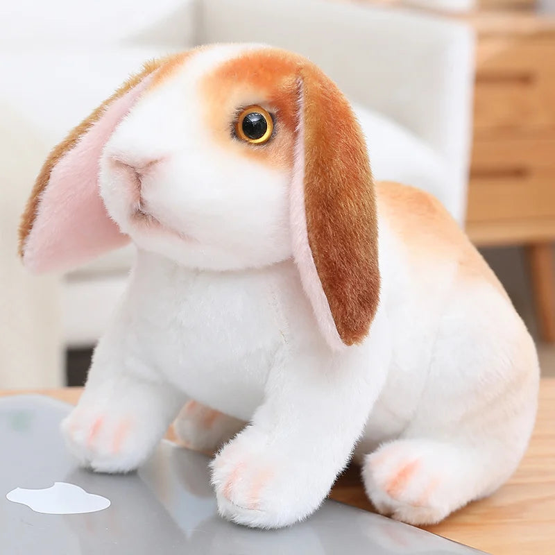 Hot Simulation Cute Rabbit Plush Fur Realistic Kawaii Animal Easter Bunny Rabbit Toy Model Gift Home Decoration