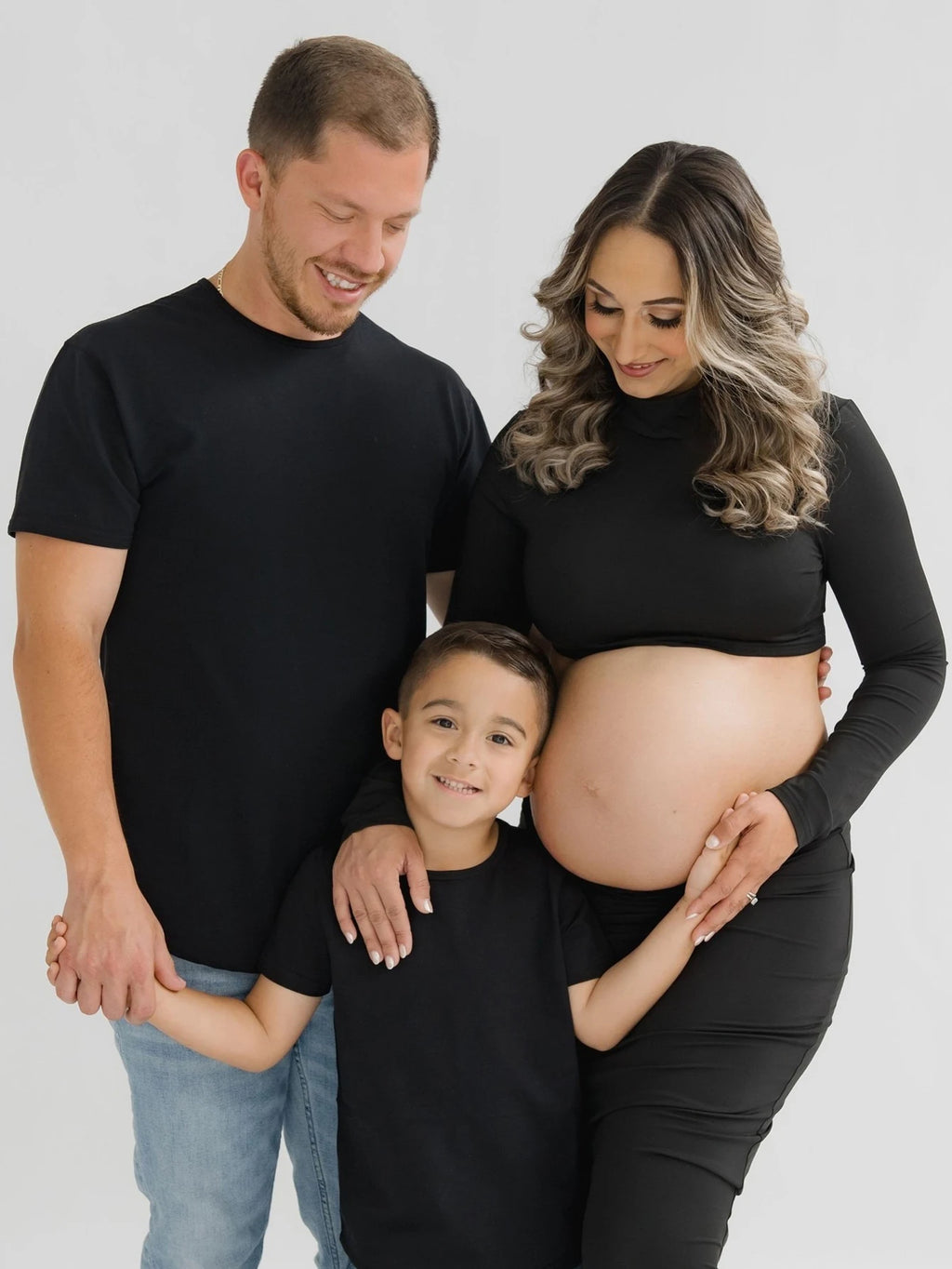 Maternity Mock Neck Long Sleeve Top Slim Maxi Skirt 2 Pcs Set Photoshoot Outfit  Wedding Party Pregnant Clothes