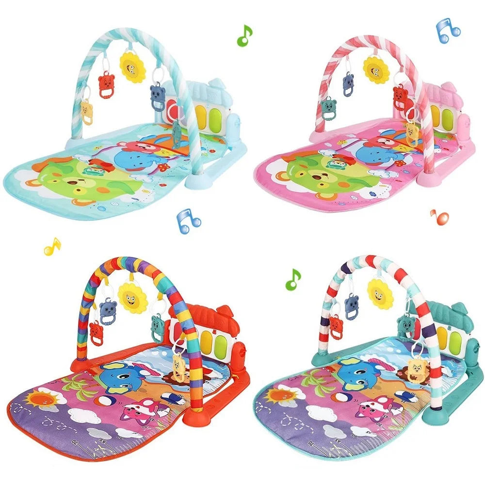 0-36M Baby Foot Piano Fitness Stand Music Play Gym Activity Toys Newborn Crawling Blanket Pedal Game Pad Early Education Gifts