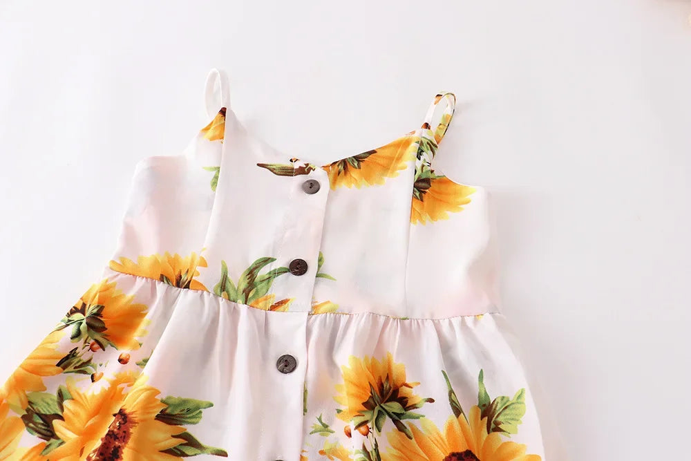 Summer Family Matching Outfits Women Jumpsuit Beach Girls Dresses Vestidos Baby Romper Mother Daughter Dress Children's Clothing