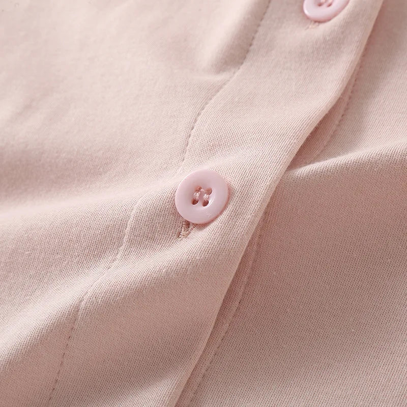 Cotton Maternity Woman 2025 Spring Summer 3 Pieces Lactation Pajamas Pregnancy Sleepwear Pregnant Clothes Feeding Nightie