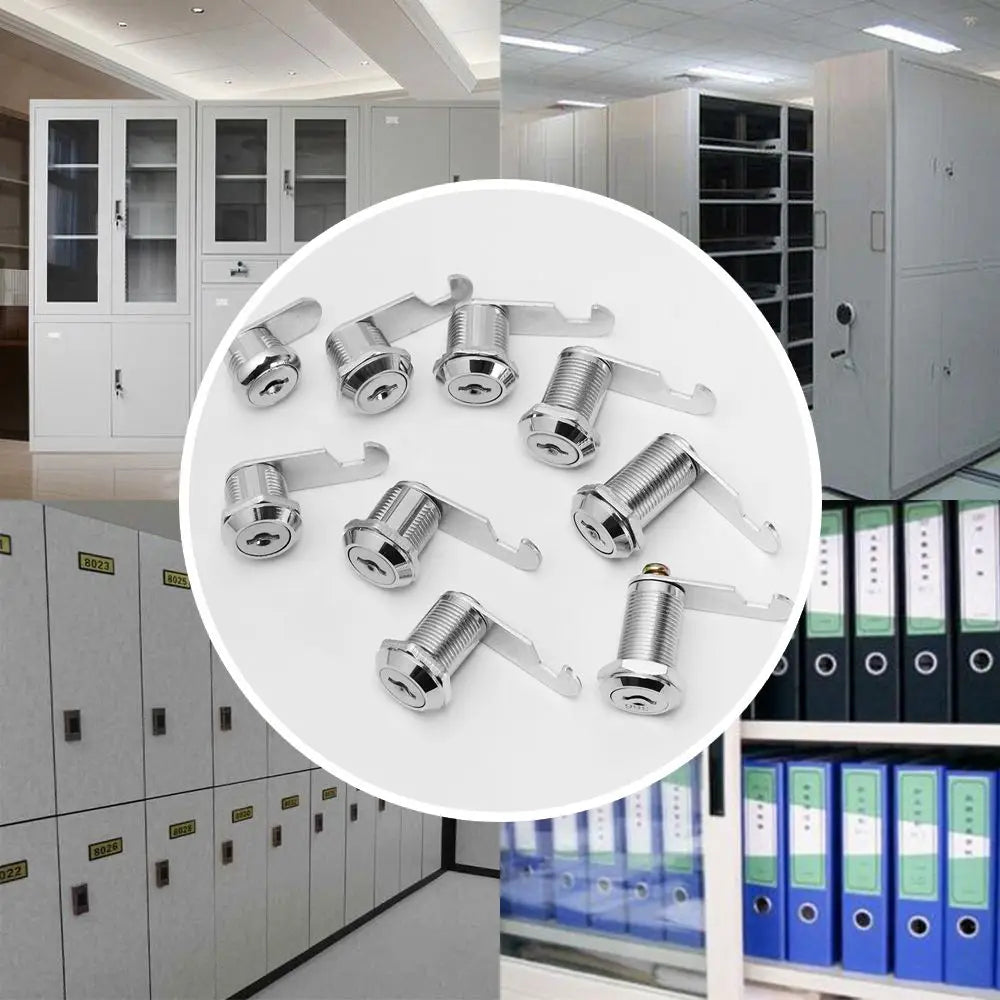 Zinc Alloy Cabinet Cam Lock with 2 Keys - 10-30mm Sizes