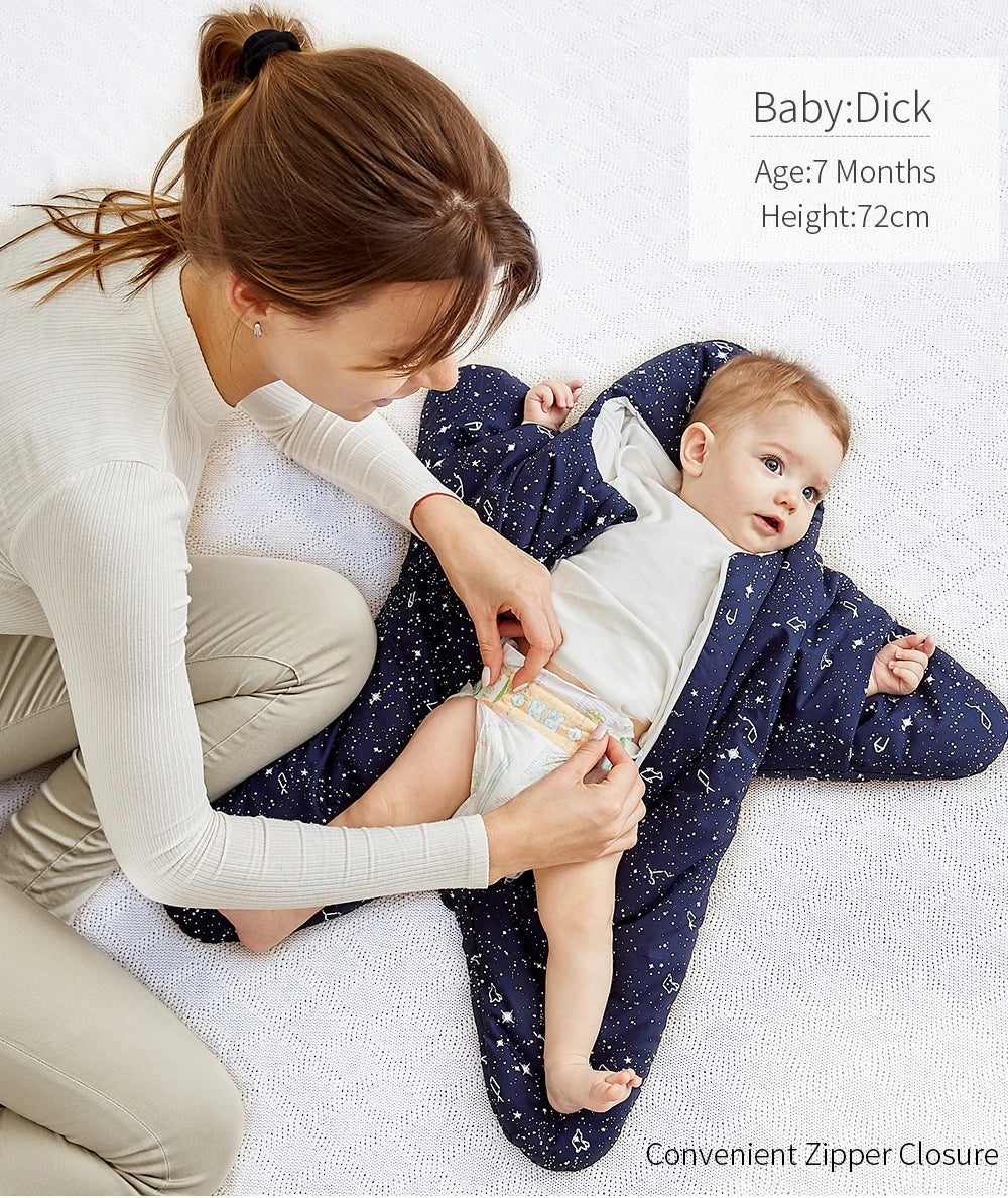INSULAR Baby Starfish Sleeping Bags Infant Warm Sleep Sacks Kids Cotton Swaddle Blanket Separated Sleeves Legs Winter 0-8 Months