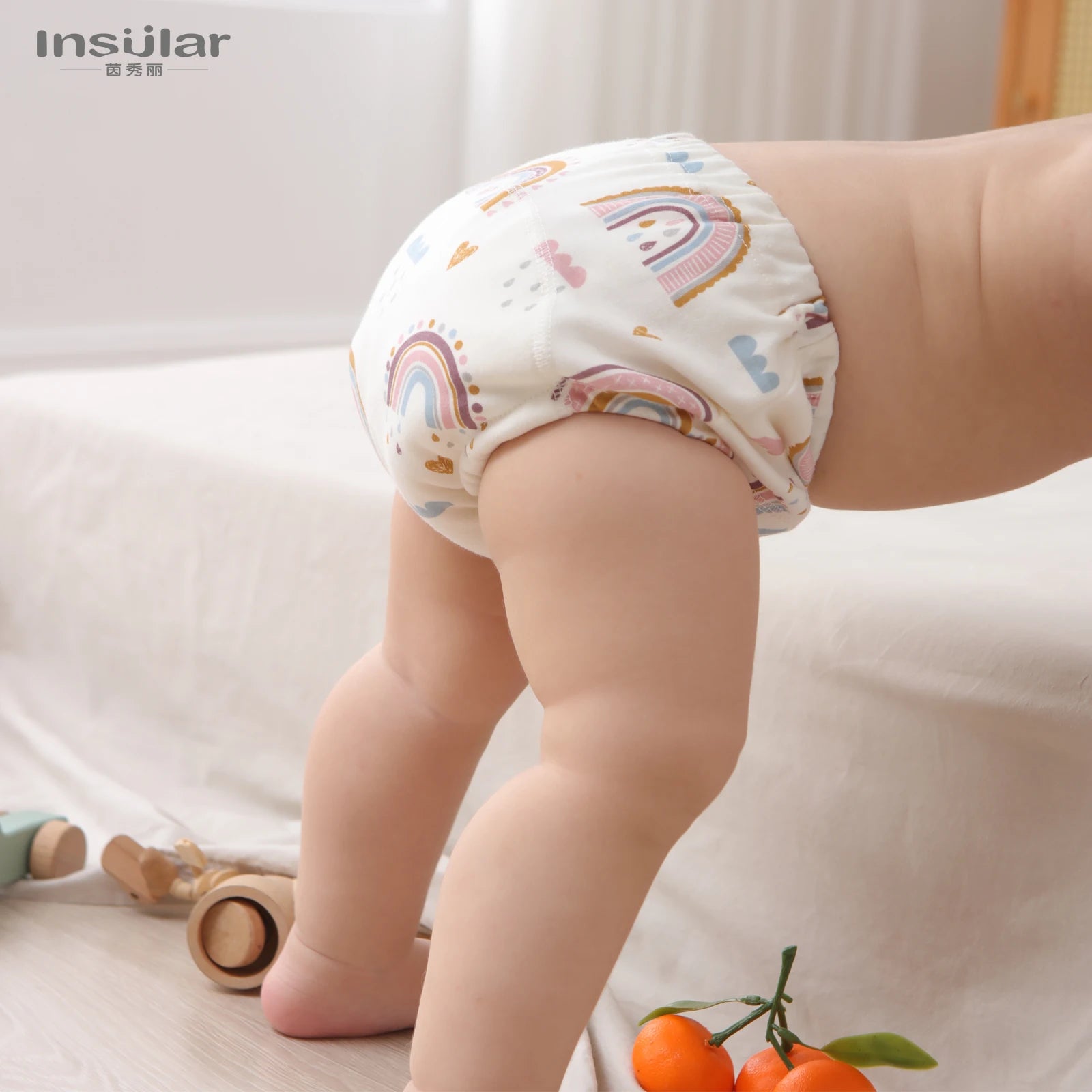 6 Layer Waterproof Reusable Cotton Baby Training Pants Infant Shorts Underwear Cloth Baby Diaper Nappies Panties Nappy Changing