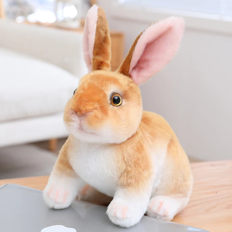 Hot Simulation Cute Rabbit Plush Fur Realistic Kawaii Animal Easter Bunny Rabbit Toy Model Gift Home Decoration