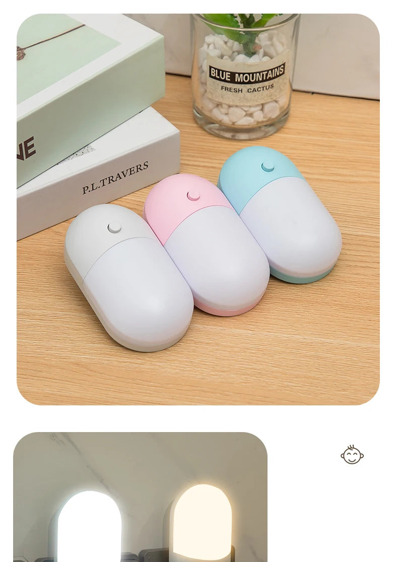 Bedside Lamp Night Light EU US Plug LED Night Light AC220V Bedroom Lamp Gift for Children Cute Night Lamp for Corridor WC