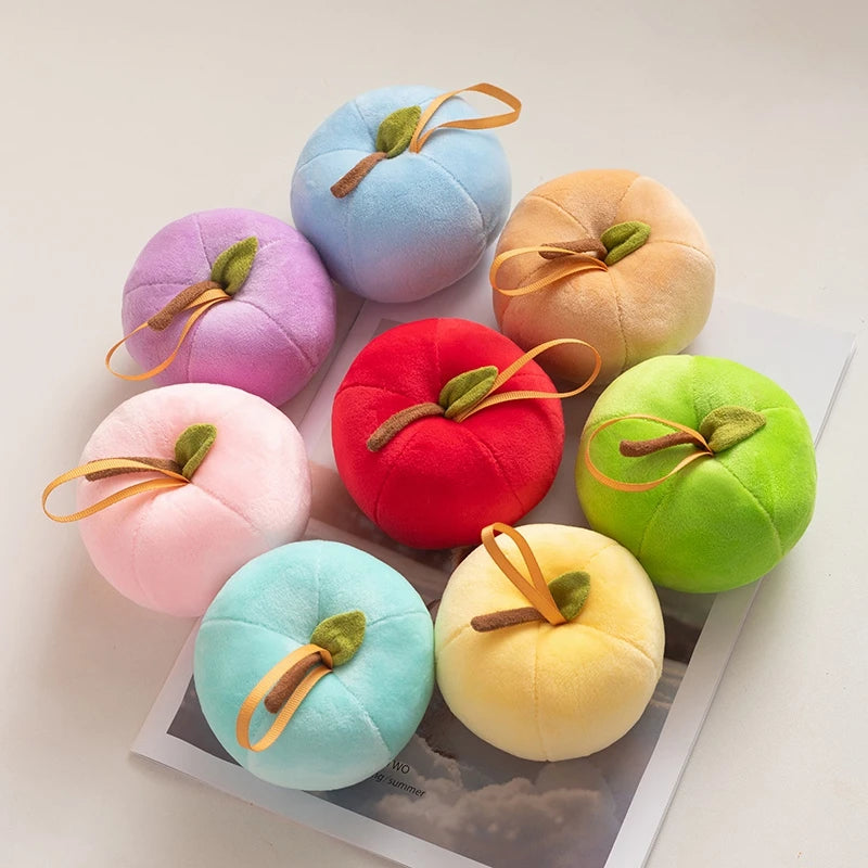 Delicate Cute Mini Apple Plush Toys Stuffed Colorful Lifelike Apple Pretty Hanging Fruit Toys Lovely Christmas Tree Decor