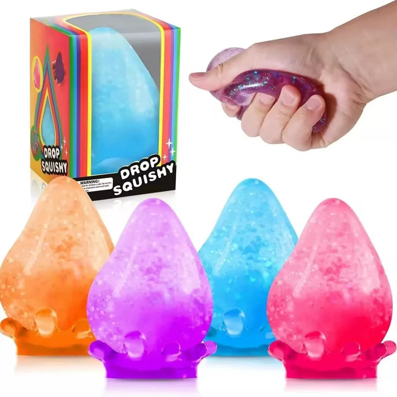 NEEDOH Water Droplet Shape Sensory Squeeze Toys Squishy Stress Relief Slow Rebound Pinch Toys Surprise Gifts for Kids Adult Hot