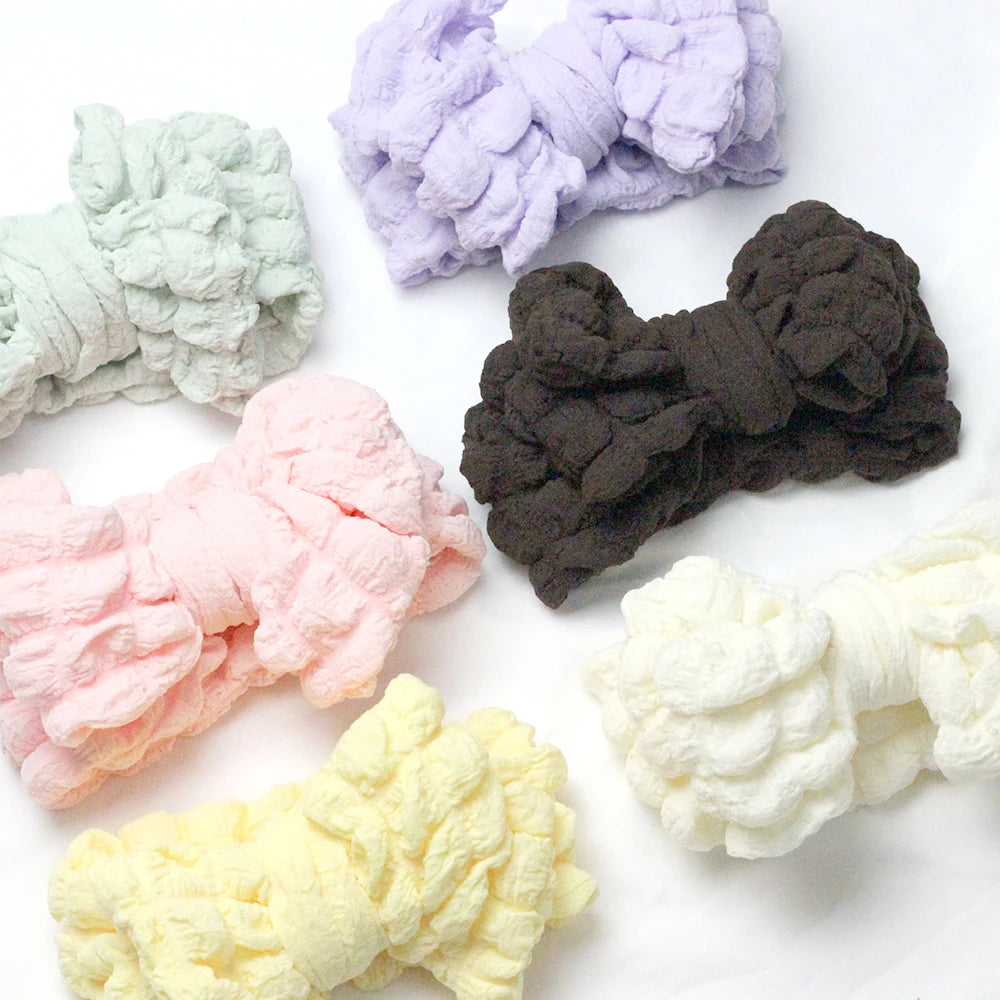 Bubble Print Beanie for Baby Girls Big Bowknot Turban Hat kids Indian Cap Cotton Beanies Infant Popcorn Hats Newborn Headwear