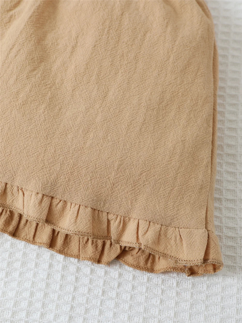 Summer Baby Girl Set Sleeveless Ruffle Top+Brown Half Body Skirt 2-piece Set 0-3 Year Old Baby Girl Fashion Set