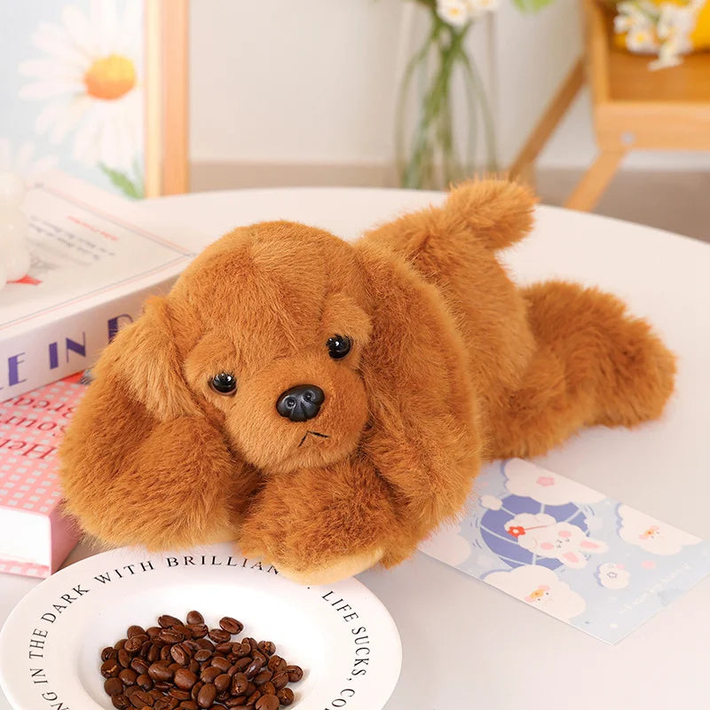 Nice Plsh-030 Black 30cm Lying Dog Plush Pillow Toy for Ages Soft Cuddly Puppy Plush Decor