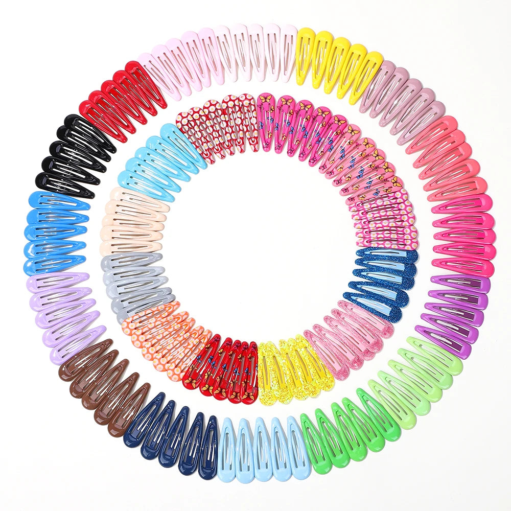 Candy Color Snap Hair Clips 2 Inch No Slip Metal Barrettes For Baby Girls Toddlers