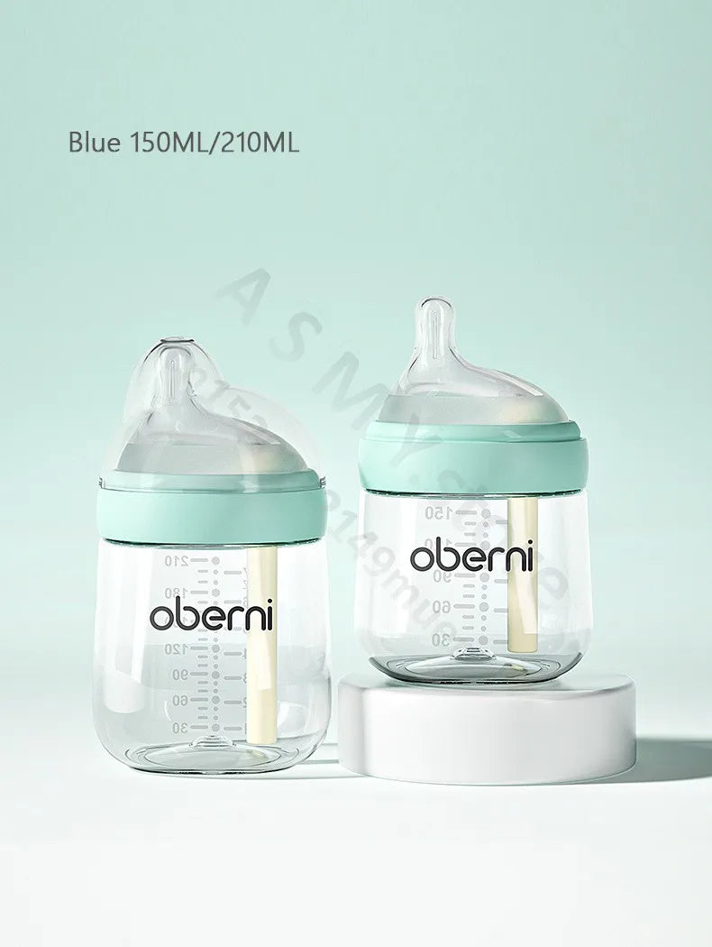 Anti-flatulence newborn glass bottle / wide mouth eccentric nipple anti-breastfeeding bottle / 150ML210ML glass bottle