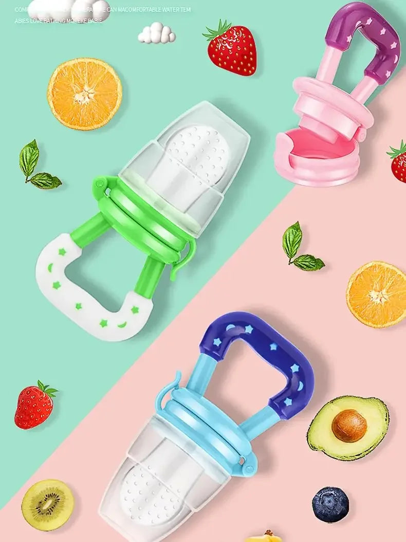 Baby Feeding Spoon Fruit Grinding Pacifier Complementary Bites Silicone Mesh Baby Feeding Tableware