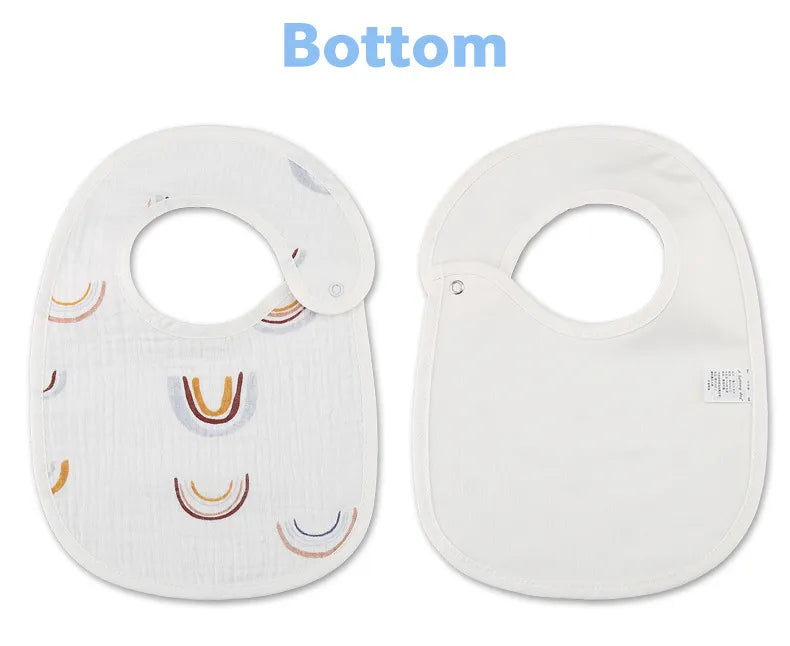 2pcs/set Waterproof Baby Bibs Cotton Infant Feeding Bib Newborn Burp Cloths Bandana for Kids Boys Girls Soft Saliva Towel