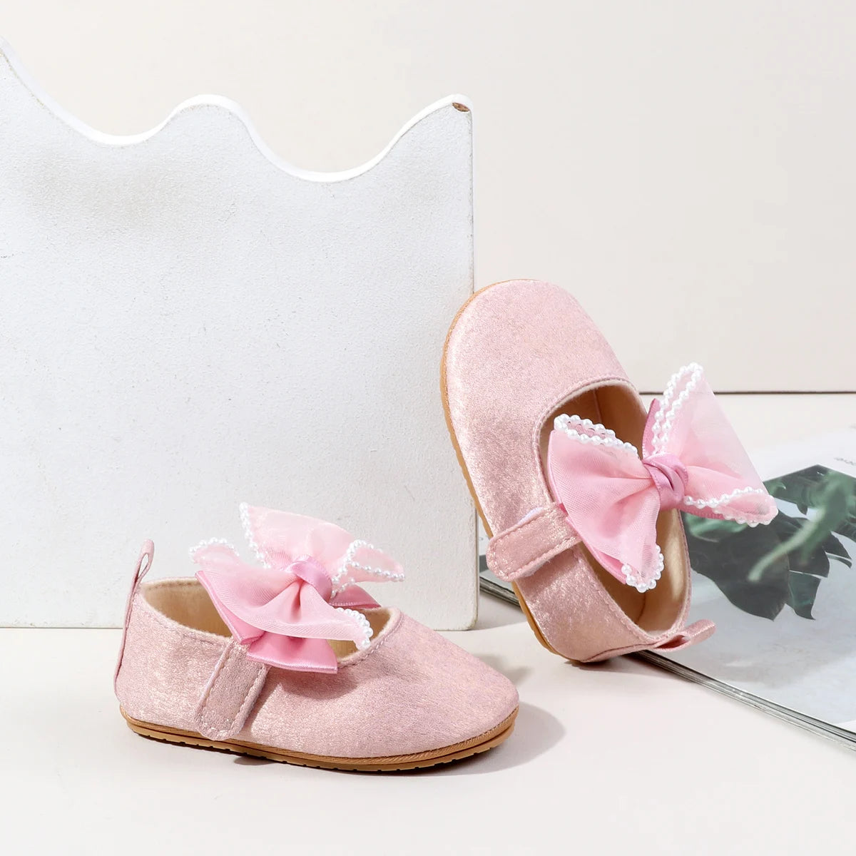 Spring And Autumn 0-18 Months Newborns Wearing Outward Walking Shoes With Durable Soft Sole And Non Slip Princess Shoes