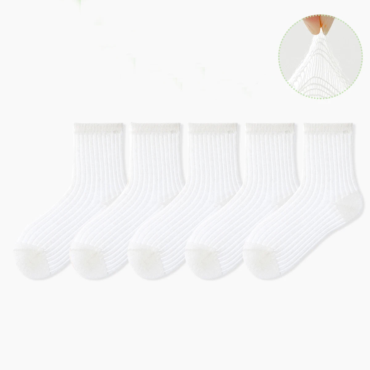 5 Pairs Cotton Childrens Mesh Socks Soft Thin Spring Summer Sock Kids Baby Solid Color Sock Boys Girls Breathable Casual Sockens
