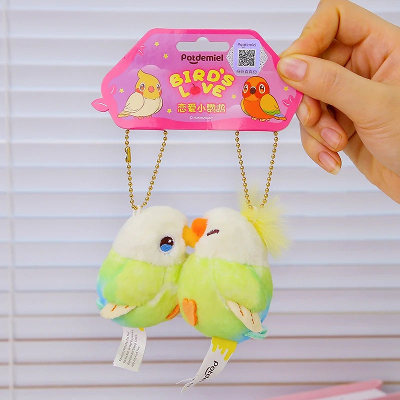 Kissing Couple Bird Plush Toy Bag Pendant Magnet KC001 Soft Plush For Bags Decor