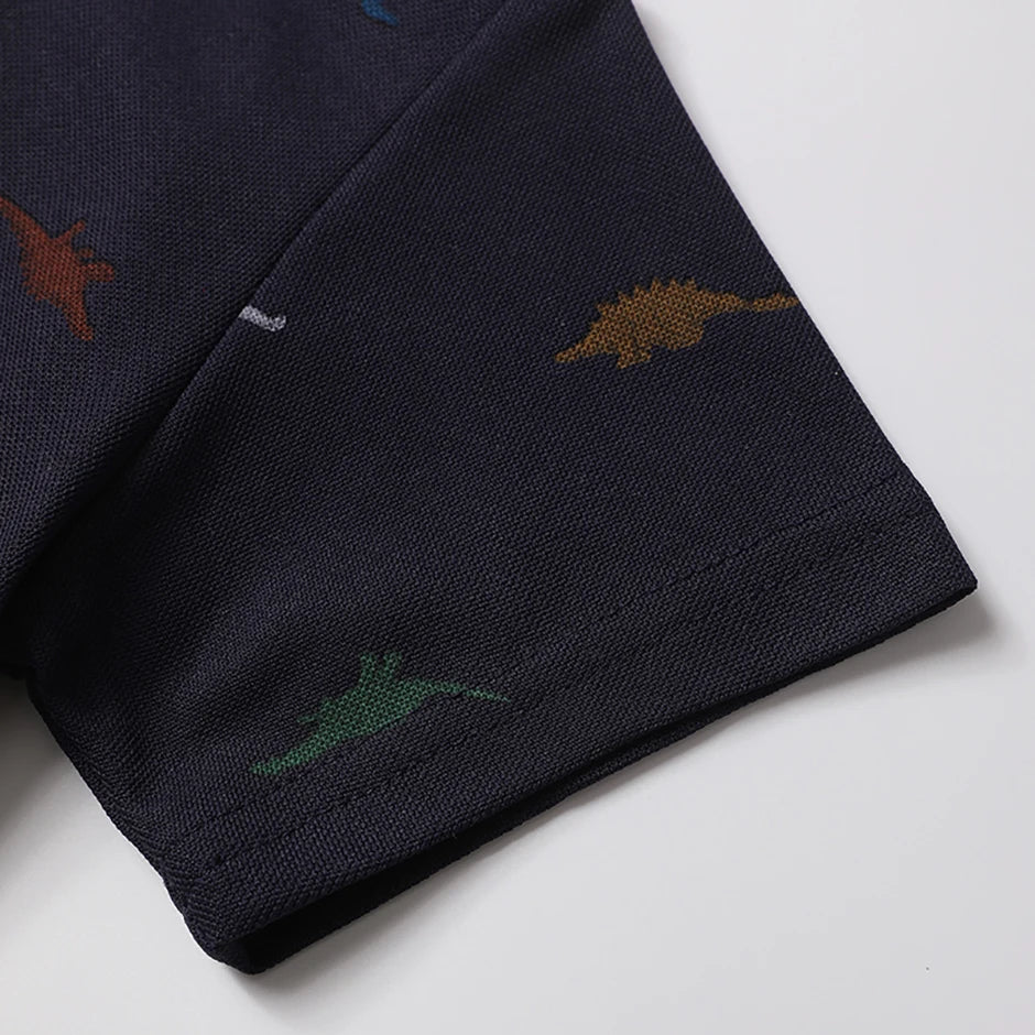 1/3 Pack Children's Summer Dinosaur Printed Multicolor POLO Shirt Boys Casual Fashion Prince T-shirt Joker Comfortable Lapel T