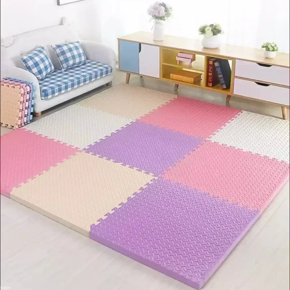 2.5cm Thick Baby Play Mat Tiles Interlocking EVA Foam Puzzle Floor Mats for Crawling Kids Room Safety Pad 2/6Pieces
