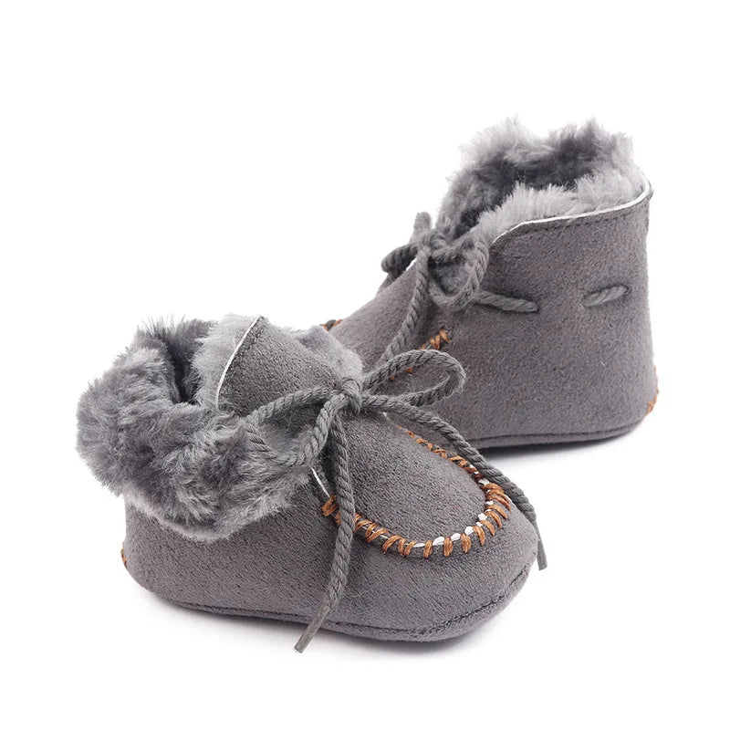 Winter Baby Girls and Boys Thick Warm Plush Fur Booties Fashion Design Soft Soled Comfortable High Quality Prewalker Shoes D2245