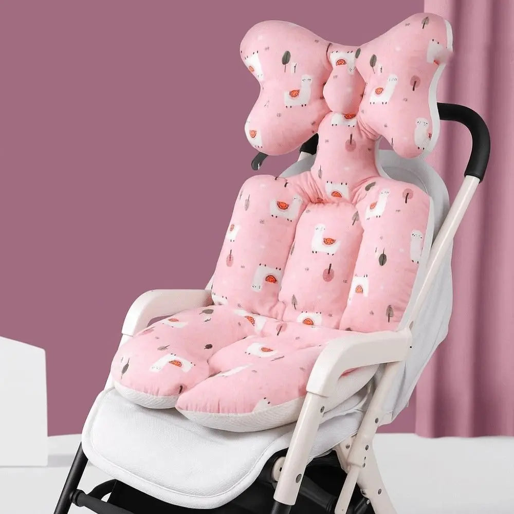 Soft Baby Stroller Cushion Comfortable Breathable Baby Pram Seat Mat Car Seat Cartoon Printed Dining Chair Cotton Pad Toddler