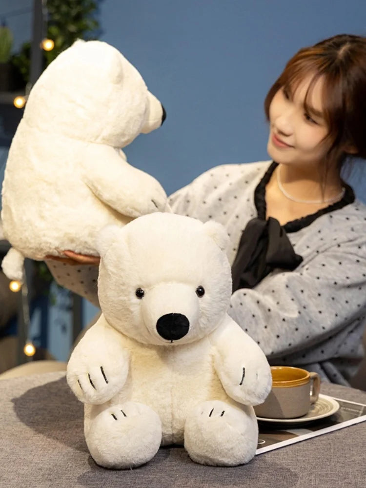 Hot 30cm Imitation White Bear Plush Toys Soft Catoon Stuffed Dolls Kawaii Animals Plush Toys Girls Boys Companion Sleeping Toys