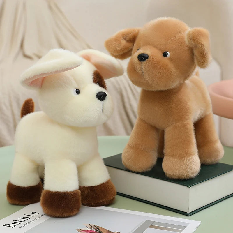 25cm High Quality Lifelike Pet Dog Plush Toys Stuffed Handmade Schnauzer Husky Golden Retriever Doll Soft Hugging Puppy Doll