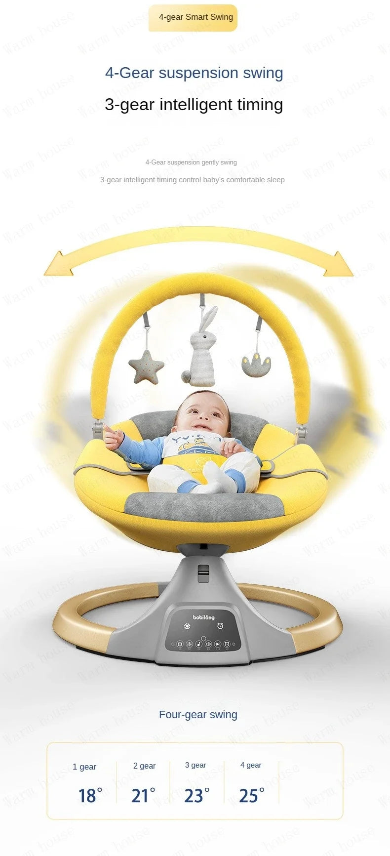 Electric Automatic Baby Rocking Cradle - Modern Newborn Sleep Aid Swing