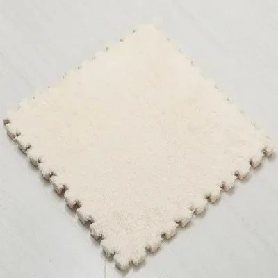 Soft Plush Kids Rug Play Mat 30x30cm Interlocking Puzzle Tiles for Floor Cushion