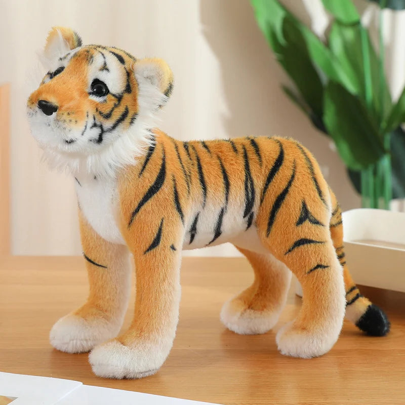 New Simulation Lion Tiger Leopard Plush Toys Home Decor Stuffed Cute Animals Dolls Gift For Children Birthday Christmas