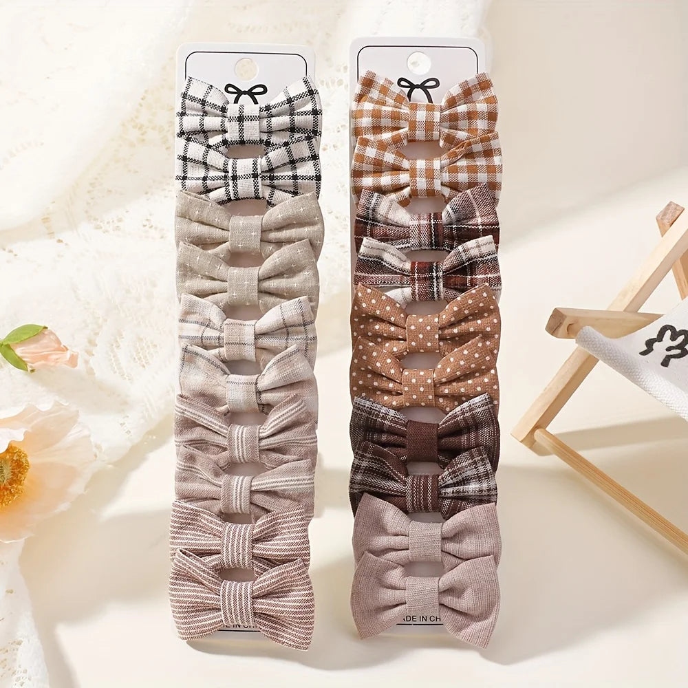 BABY BOWS 20Pcs/set Handmade Fabric Printed Barrette Boutique Mini Boutique Bangs Bow Hair Clip Ins Daisy Hairgripes
