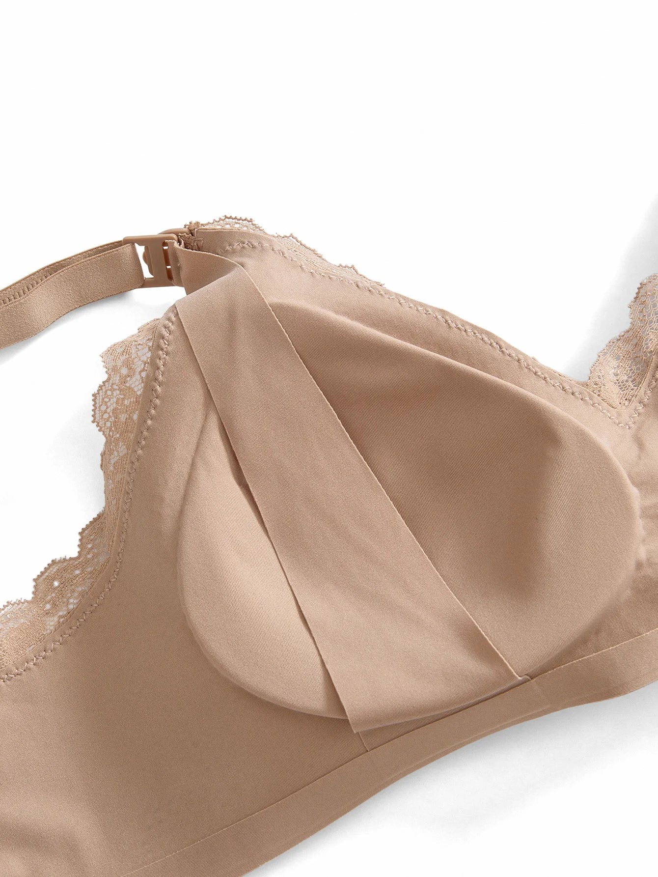 Comfortable Underwear For Pregnant Women, Elastic V-Neck, Fully Wrapped Lace Border, Gathered For Women'S Breastfeeding Bra