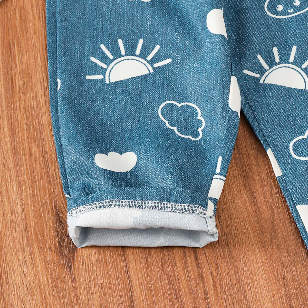 0-3Years Baby Girl Casual Set Cartoon Anime Pattern Top Cloud Printed Blue Pants Two Piece Set Toddler Baby Girl  Autumn Set