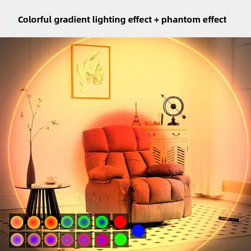 LED Night Lights Double-head Sunset Wall Lamp Motion Sensor RGB Ambient Light Magnetic USB Rechargeable Party Corridor Closets