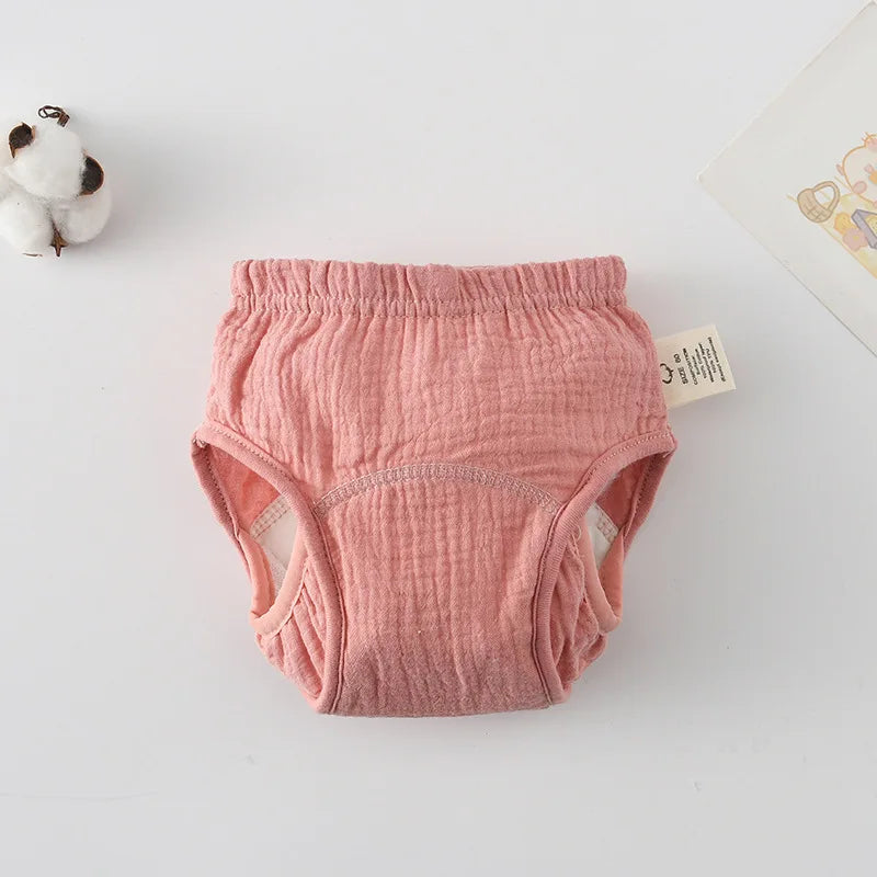 Breathable Baby Training Pants Waterproof Diapers Cotton Gauze Washable Nappies for Toddler Children Toilet Training Study Pants
