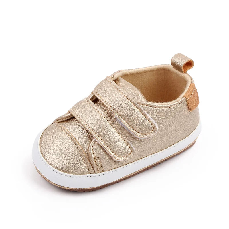 Toddler Shoes 0to18M Non Slip PU Leather Sneakers With Soft TPR Sole Baby Shoes Unisex