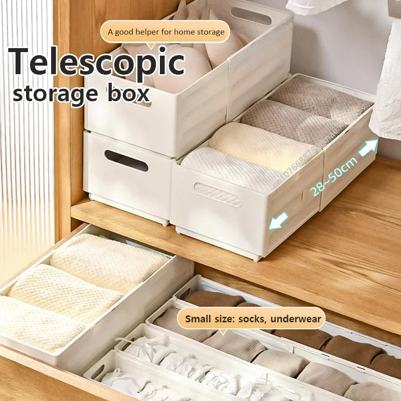 Foldable Clothes Storage Basket Expandable Storage Box Kitchen Cabinet Drawer Organizer Pull-out Snacks Beverage Storage Box