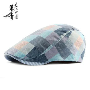 New Duckbill Hat for Men Spring Summer British Retro Fashion Plaid Casual Painter Hat Women's Beret