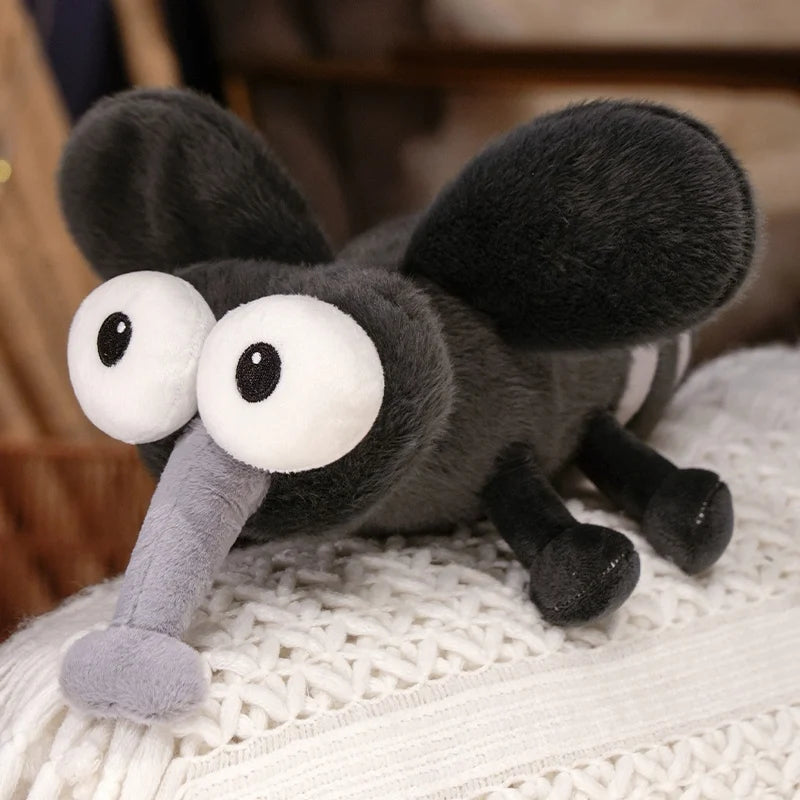 Summer Mosquito Plush Toys 13/20/30cm Cute Stuffed Bugs with Angry Face Fluffy Dolls for Room Decor Children's Birthday Gifts