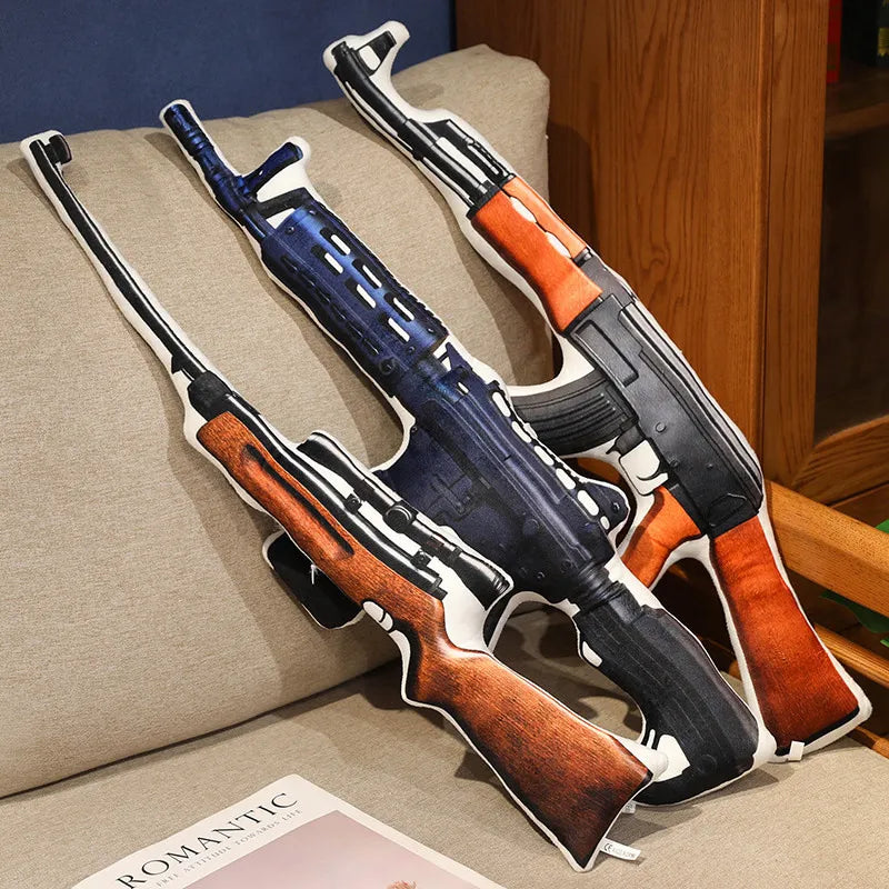 Hot Super Cool Realistic Stuffed Printed Firearm Plush Toys Soft Funny Lifeiliek Rifle Sniper Rifle Toys Game Props For Boys