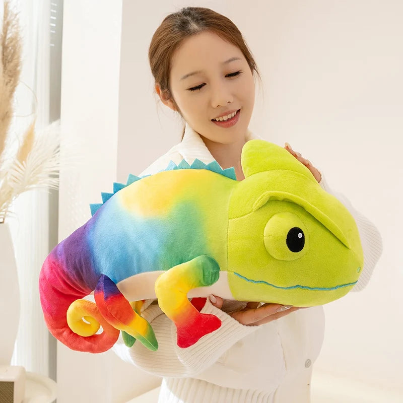 Hot 2026 New Cute Chameleon Plush Toys Stuffed Chubby Cartoon Crawling Lizard Doll Warm Soft Home Throw Pillow Funny Kids Gift