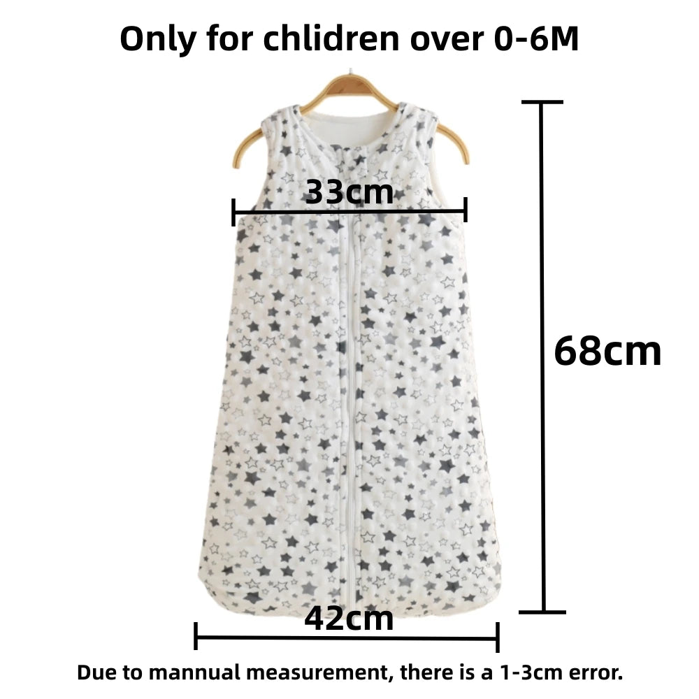 Baby Sleeping Bag 0-6m Soft and Comfortable Autumn and Winter Vest Newborn Cartoon Leg-Wrapped Sleeping Bag Baby Anti-Kick Quilt Sleeveless