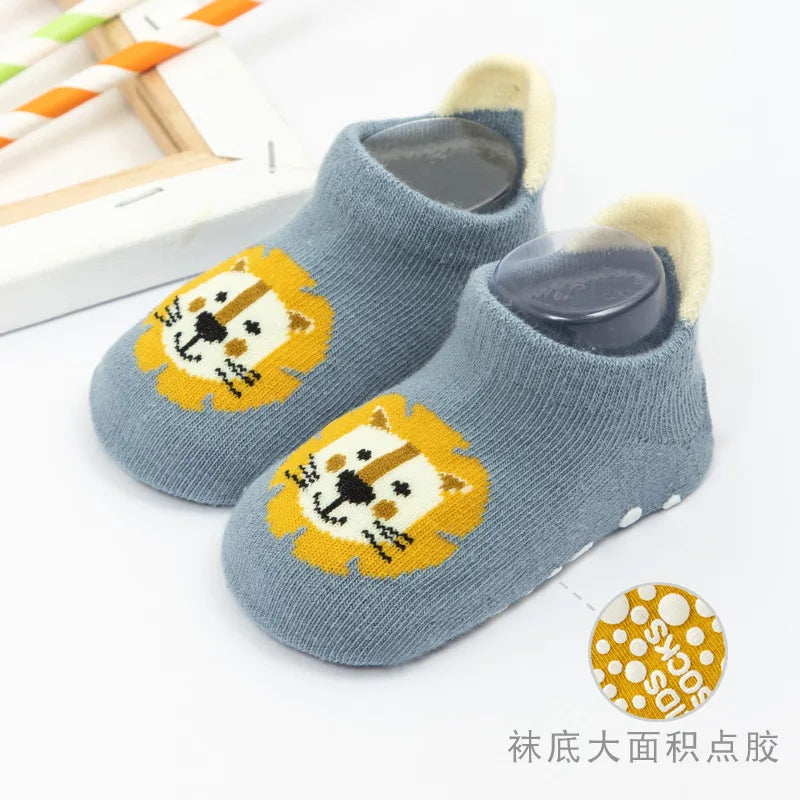Non Slip Baby Toddler Socks Soft Anti Skid Floor Socks for Newborns and Infants With Rubber Grips For 0-5Years Cotton Baby Socks